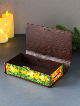 Новогодняя деревянная шкатулка-книга «Конь в мантии с короной: С Новым годом!», для подарков,19×13×5 см