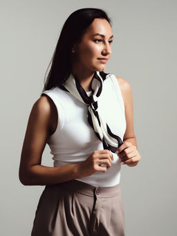 Платок женский MINAKU «Диагональ», молочный, размер 70×70 см