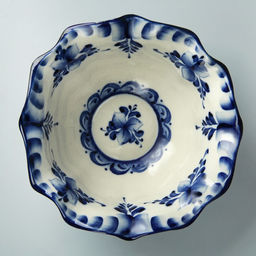 Салатник фарфоровый «Тюльпан», 19×19×7.5 см, гжель