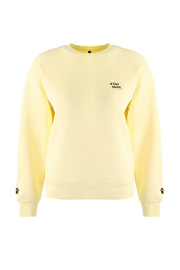 Ac?k Sar? Regular/Normal Kal?p Nak?s Detayl? Kal?n Ici Polarl? Orme Sweatshirt TWOAW26SW00200