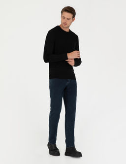Siyah Slim Fit Bisiklet Yaka Triko Kazak - Pierre cardin фото 4