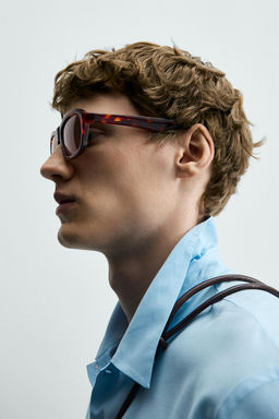 CAMISA POLO FLUIDA MEZCLA VISCOSA / Celeste - Zara фото 6