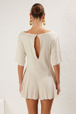 TRENDYOLMILLA Plaj Giyim Siyah Orme Oversize Volanl? Tulum TBESS25TU00001  фото 6
