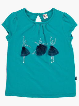 Комплект для девочки с шортами UD 3419/3420 изумрудный - Mini maxi фото 5