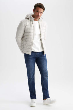 Водоотталкивающая куртка-пуховик с капюшоном и термоизоляцией Slim Fit - Defacto фото 2