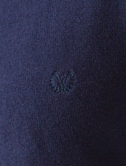 Джемпер-поло Vilatte из хлопка с нейлоном темно-синий  фото 3