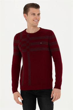 Мужской бордово-красный свитер