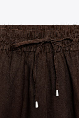 LINEN BLEND BOXER BERMUDA SHORTS