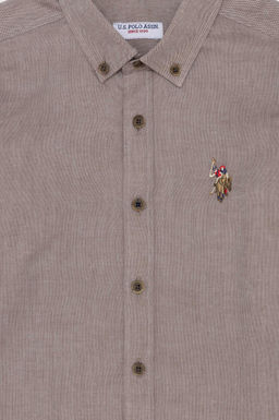 U. S. Polo Assn Базовая рубашка кокосового цвета с длинными рукавами для мальчика - U.s. polo assn фото 3