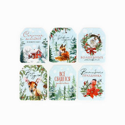 Цена за 10 шт. Шильдик новогодний на подарок «Верь в чудеса», набор 6 штук, 16×24 см