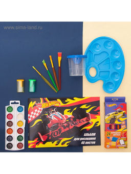 Набор кистей для рисования, синтетика, 6 штук, «Радуга», круглые, плоские