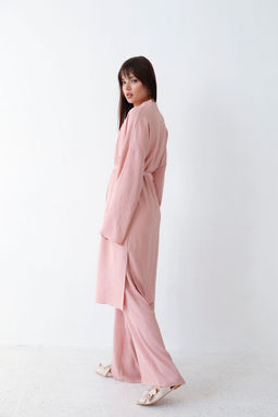 9164 Костюм из кимоно и брюк-палаццо пудровый - Martichelli фото 9