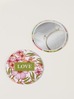 Цена за 2 шт. Зеркало карманное LOVE, d=7 см, белое