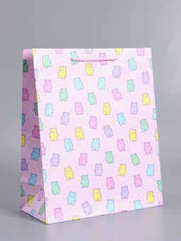 Пакет подарочный ламинированный «Мишки», 26×12×32 см