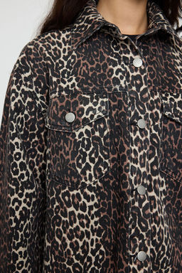 TRENDYOLMILLA Cok Renkli Animal Leopar Desen Dokuma Blazer Ceket TWOAW25BC00042  фото 4