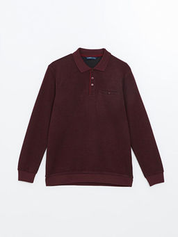 Polo Yaka Uzun Kollu Erkek Sweatshirt