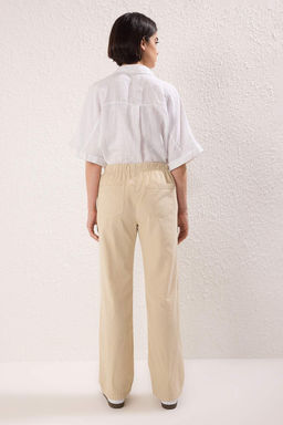 Tas Yuksek Bel Beli Lastikli Wide Leg Pantolon TWOSS25JE00304 - Trendyolmilla фото 4