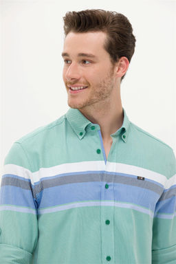 Мужская зеленая рубашка с длинным рукавом - U.s. polo assn фото 9