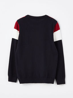 Bisiklet Yaka Desenli Erkek ?ocuk Kazak