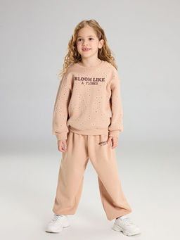 Bisiklet Yaka K?z ?ocuk Sweatshirt ve Pantolon