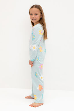 К 1622/25/голубой опал,цветы пижама для дев