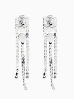 Набор 2 пред-а: серьги, колье со стразами "Лёд" круги, d=13,5см, цвет белый в серебре