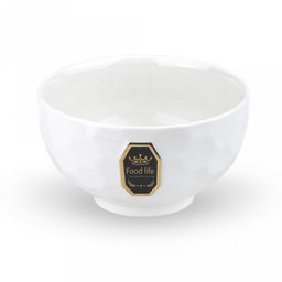 Фуд лайф (Food life) Пиала фарфоровая 320мл, д10,5х6,1см, цвет белый/серый, с декором (Китай)