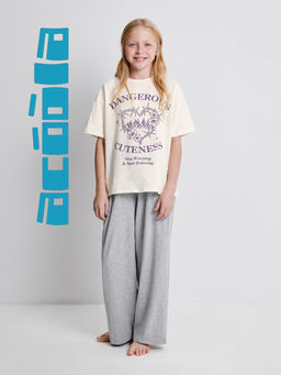 ACOOLA / Набор для девочек ((1)футболка и (2)брюки) Cinnamon белый