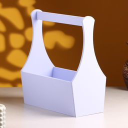 Кашпо деревянное Виллиан Лонг, с ручкой, 2512,510(28) см Лавандовый - Дарим красиво фото 2