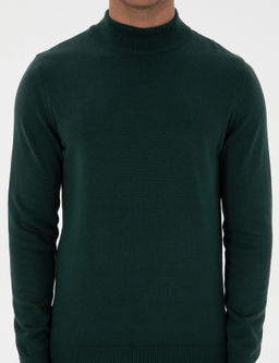 Ye_il Slim Fit Yar_m Bal_k__ Yaka Basic Triko Kazak - Pierre cardin фото 6
