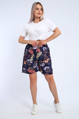 Шорты женские из кулирки Цветник папоротник макси