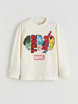 Bisiklet Yaka Marvel Bask?l? Erkek ?ocuk Ti??rt