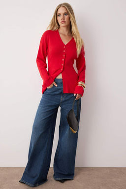 Kahverengi V Yaka Merserize Gorunumlu Premium Iplik/Ozel Iplik Triko H?rka TWOAW26HI00079 - Trendyolmilla фото 2