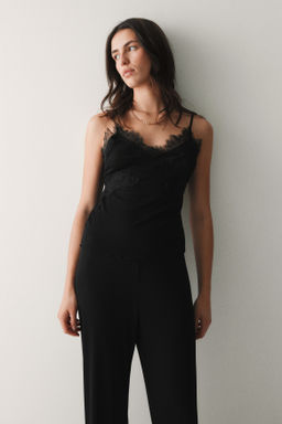 Pijama de punto con ribete de encaje - H&m фото 7