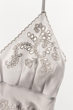 EMBROIDERED SATIN CAMISOLE DRESS - Zara фото 6