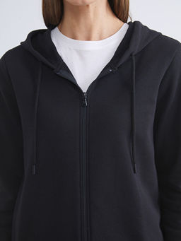 Kap??onlu Kad?n Fermuarl? Sweatshirt