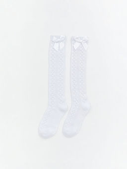 Fiyonk Detayl? K?z ?ocuk Diz Alt? ?orap 2li