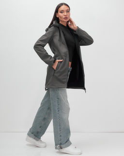 Парка спортивная женская с капюшоном softshell темно-серого цвета 9568TC - Mtforce фото 18