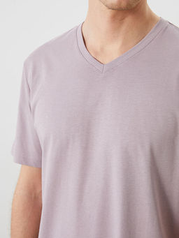 V Yaka K?sa Kollu Penye Erkek Ti??rt