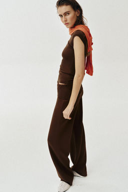 PANTAL?N INTERLOCK EFECTO LAVADO / Marr?n - Zara фото 3