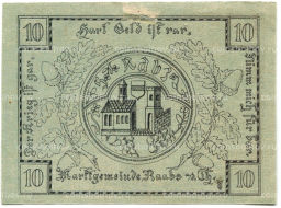 Банкнота 10 геллеров 1920 года Австрия  Рабс (нотгельд)