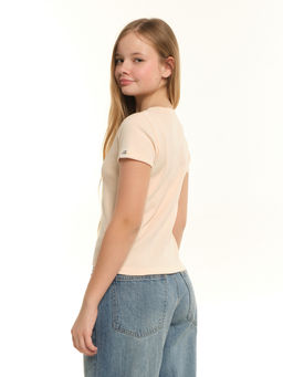 Футболка в рубчик 22-0210 персик