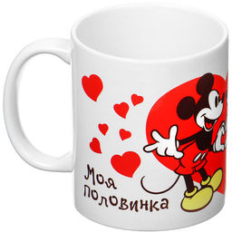 Кружка керамическая парная, 2 шт, 320 мл «Моя половинка», Микки и друзья