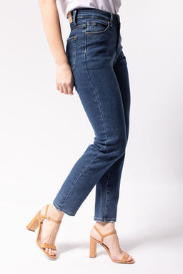 Джинсы Vilatte укороченные из эластичного денима синий  фото 5