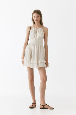 Vestido acampanado en mezcla de lino - H&m фото 4