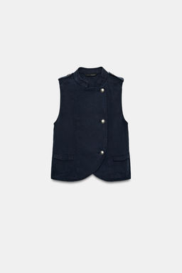 TOP CHALECO TRABILLAS BOTONES / Azul - Zara фото 5