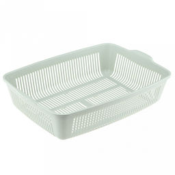 Лоток-туалет для кошек 23х42х11см, пластик, с сеткой, ментоловый (Россия)