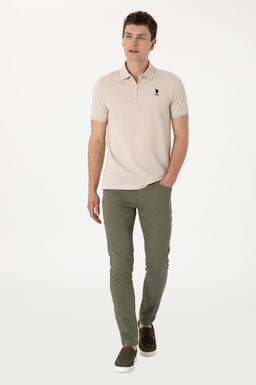 Erkek Koyu Haki Slim Fit Kanvas Pantolon