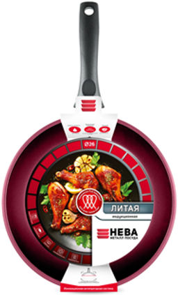 Сковорода индукционная (blue) несъемная ручка, 26 см - Нева металл посуда фото 5
