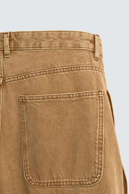 BERMUDA BAGGY FIT BOTONES / tostado